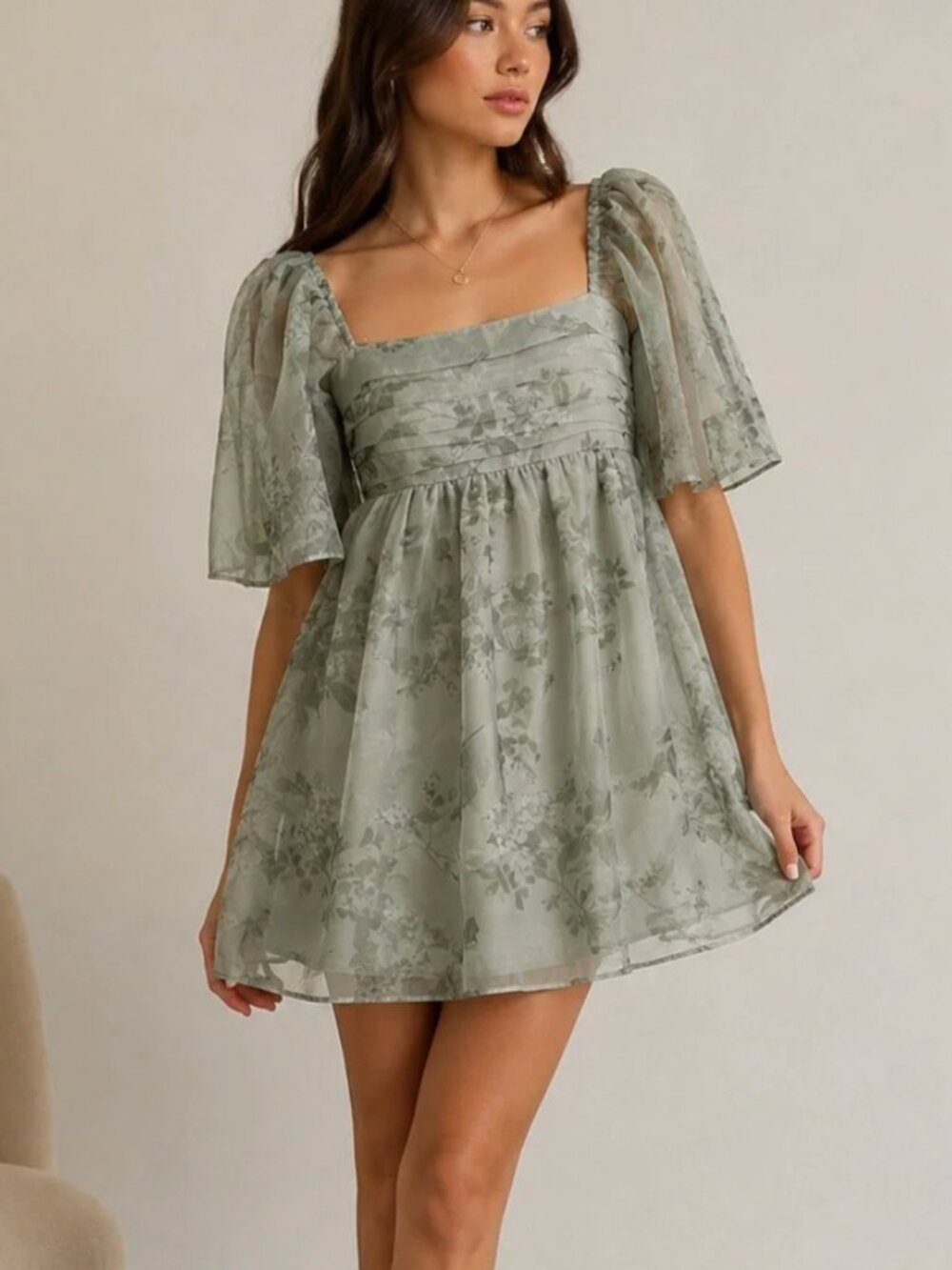 Abercrombie & Fitch Emerson Floral Organza Mini Dress XS Cottagecore Fairycore